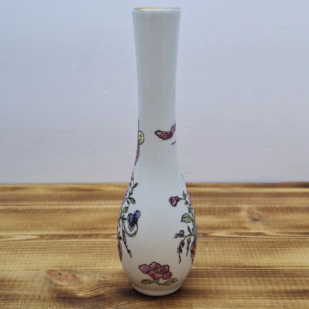 Vintage Japanese Otagiri Bud Vase Flowers &‎ Butterflies
